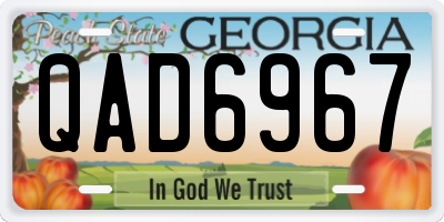 GA license plate QAD6967