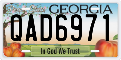 GA license plate QAD6971