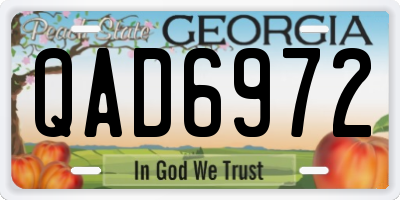 GA license plate QAD6972