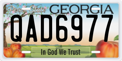 GA license plate QAD6977