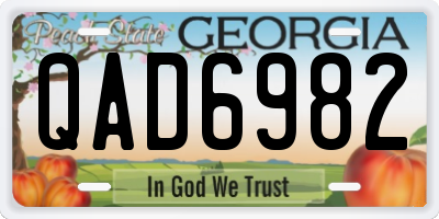 GA license plate QAD6982