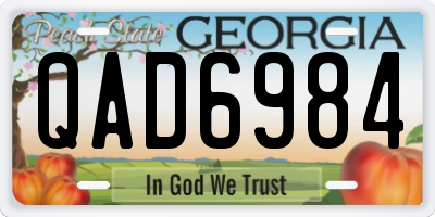 GA license plate QAD6984