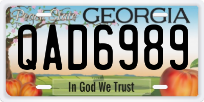 GA license plate QAD6989