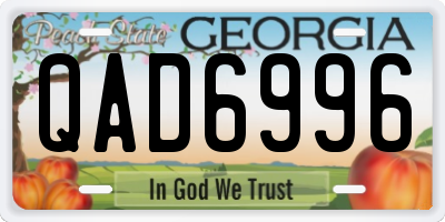 GA license plate QAD6996