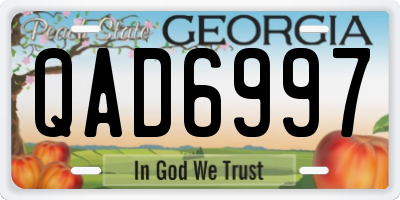 GA license plate QAD6997