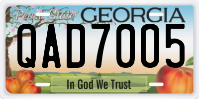 GA license plate QAD7005