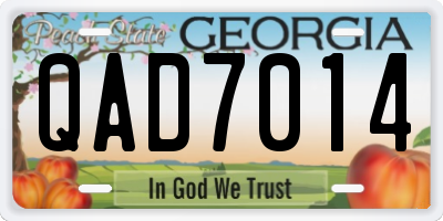 GA license plate QAD7014