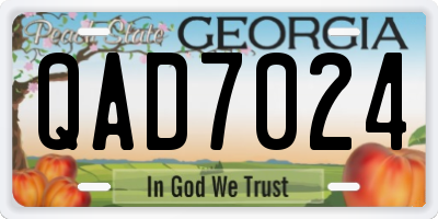 GA license plate QAD7024