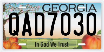 GA license plate QAD7030