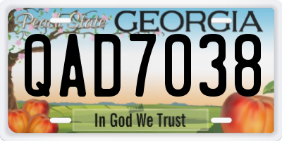 GA license plate QAD7038