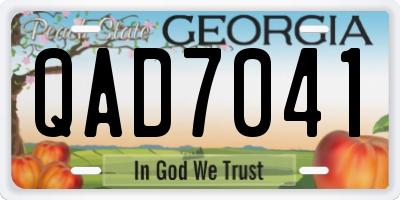GA license plate QAD7041
