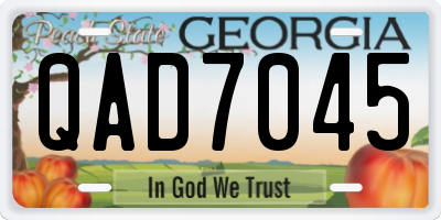 GA license plate QAD7045