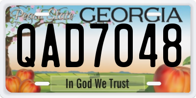 GA license plate QAD7048