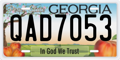 GA license plate QAD7053