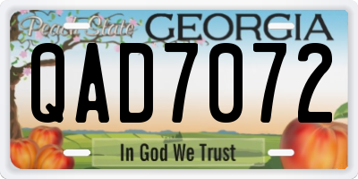 GA license plate QAD7072