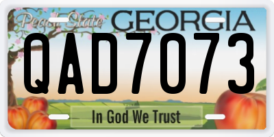 GA license plate QAD7073