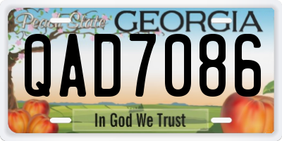 GA license plate QAD7086