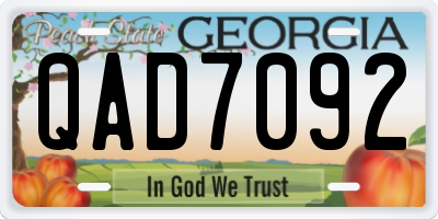 GA license plate QAD7092