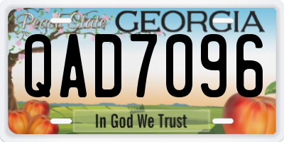 GA license plate QAD7096
