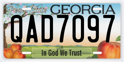 GA license plate QAD7097