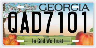 GA license plate QAD7101