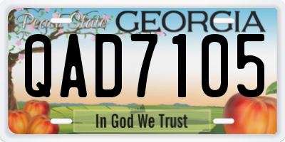 GA license plate QAD7105