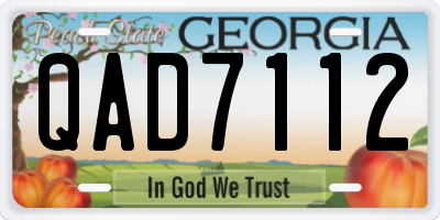 GA license plate QAD7112