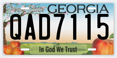 GA license plate QAD7115