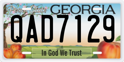 GA license plate QAD7129
