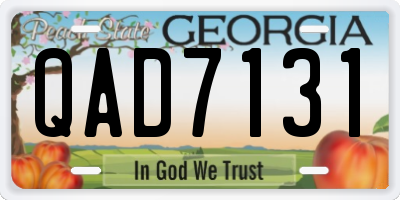 GA license plate QAD7131