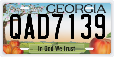 GA license plate QAD7139