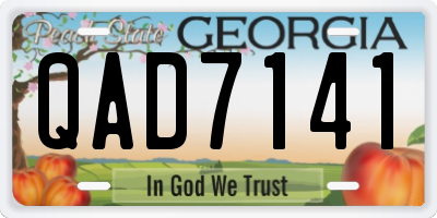GA license plate QAD7141
