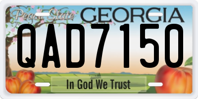 GA license plate QAD7150