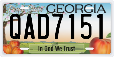 GA license plate QAD7151