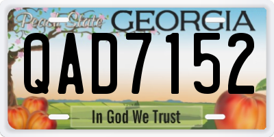 GA license plate QAD7152