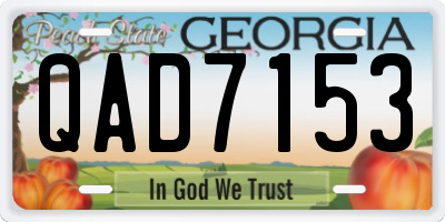 GA license plate QAD7153