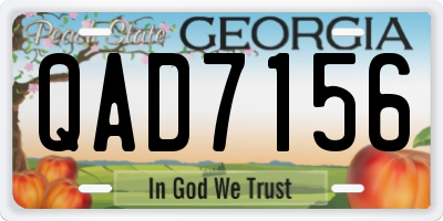 GA license plate QAD7156