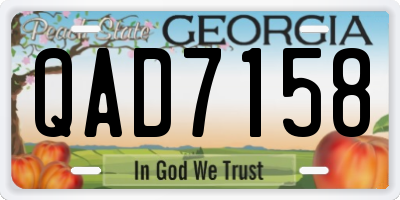 GA license plate QAD7158