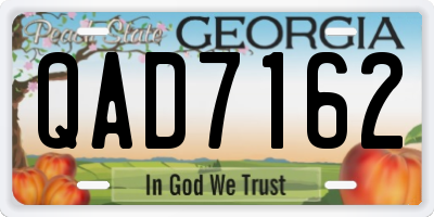 GA license plate QAD7162