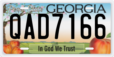 GA license plate QAD7166