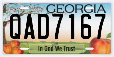 GA license plate QAD7167