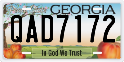 GA license plate QAD7172
