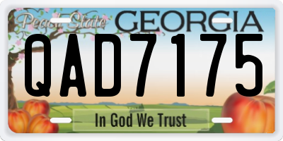 GA license plate QAD7175
