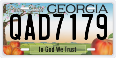 GA license plate QAD7179