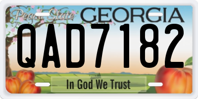 GA license plate QAD7182