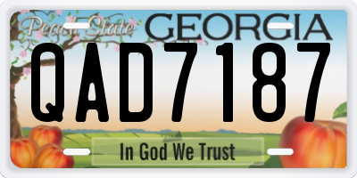 GA license plate QAD7187