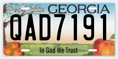 GA license plate QAD7191