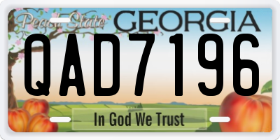 GA license plate QAD7196