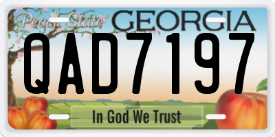 GA license plate QAD7197