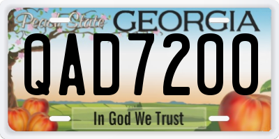 GA license plate QAD7200